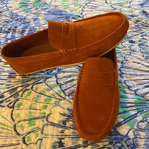 Allen Edmunds Suede Penny Loafer/driving moccasin